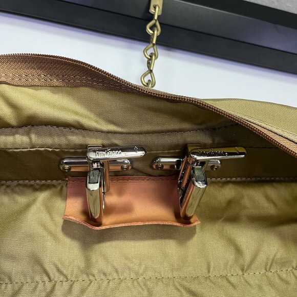 Vtg Hartmann Hanging Garment Bag Nylon w/ Belting Leather Trim Luggage Travel - Picture 11 of 16